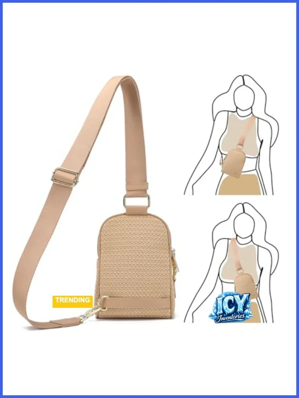 Faux Straw Crossbody Bag for Women Lightweight Summer Beach Sling Purse with